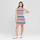 Women's Striped Lace-up Detail Dress - 3hearts (juniors') Red