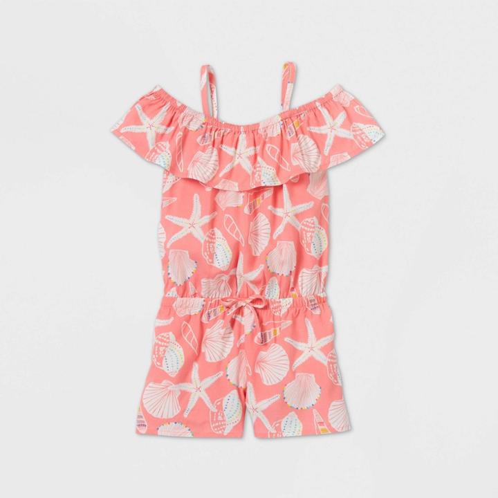 Toddler Girls' Tank Top Seashell Romper - Cat & Jack Pink