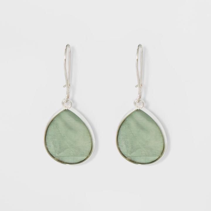Mother Of Pearl Drop Earrings - A New Day Blue/silver