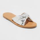 Women's Nelora Metallic Knotted Slide Sandals - A New Day