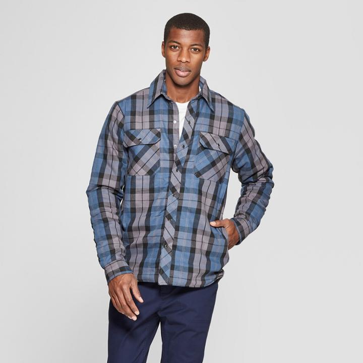 Dickies Men's Plaid Long Sleeve Jacket - Blue