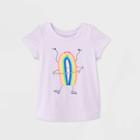 Petitetoddler Girls' Short Sleeve Rainbow Hula Hoop Graphic T-shirt - Cat & Jack Purple 12m, Toddler Girl's