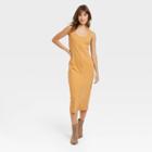 Women's Sleeveless Button-front Knit Bodycon Dress - Universal Thread Yellow