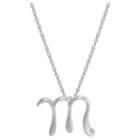 Distributed By Target Women's Sterling Silver Cursive Script Initial Pendant - M (18), Size: Medium,