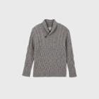 Boys' Holiday Cable Knit Shawl Collar Sweater - Cat & Jack Gray