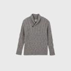 Boys' Holiday Cable Knit Shawl Collar Sweater - Cat & Jack Gray