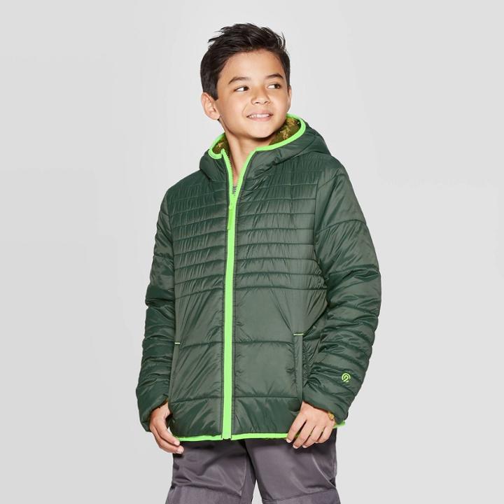 Boys' Reversible Puffer Jacket - C9 Champion Green