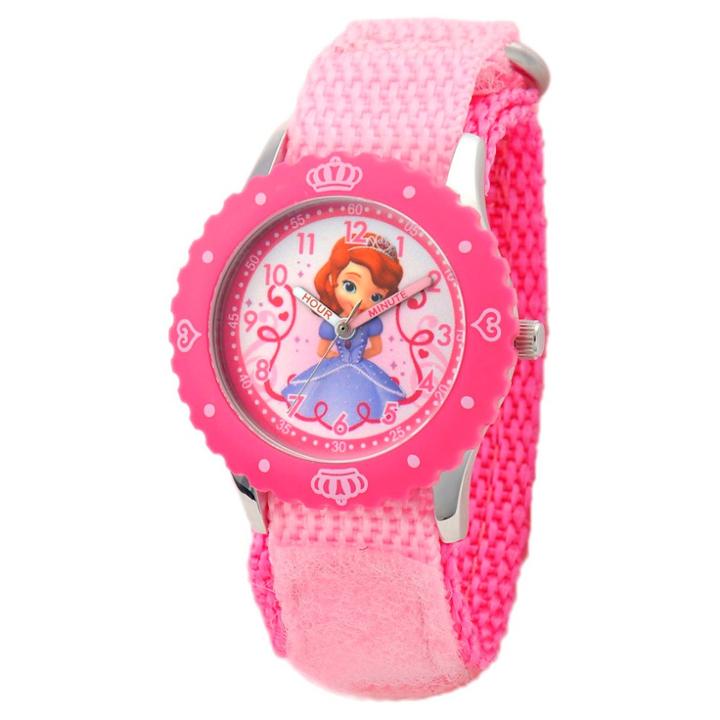 Disney Girls' Sofia Stainless Steel With Bezel Watch - Pink