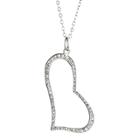Target Sterling Silver Heart Pendant Necklace With Diamond Accents - White
