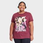 Women's Selena Plus Size Short Sleeve Graphic T-shirt - Burgundy