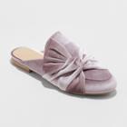 Women's Holland Velvet Knotted Mules - A New Day Lavender