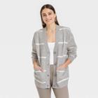 Women's Jacquard Boyfriend Cardigan - A New Day Gray