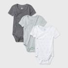 Baby 3pk Short Sleeve Basic Side Snap Bodysuit - Cloud Island Gray