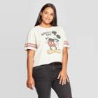 Disney Women's Mickey Plus Size Short Sleeve T-shirt (juniors') - Cream 2x, Size:
