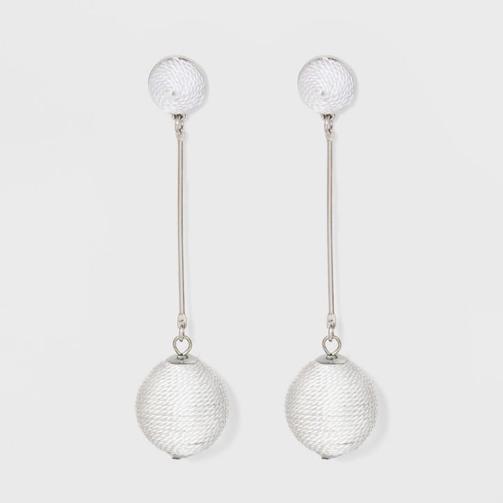 Threaded Bead Drop Earrings - A New Day White,