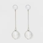 Threaded Bead Drop Earrings - A New Day White,