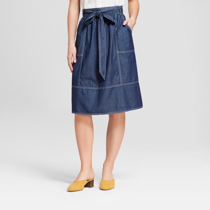Women's Chambray Skirt - Universal Thread Blue