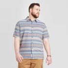 Men's Tall Standard Fit Short Sleeve Shirt - Goodfellow & Co Cyber Blue Stripe