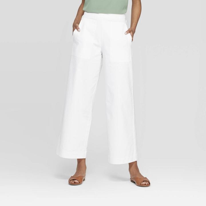 Women's Mid-rise Wide Leg Pants - Prologue White