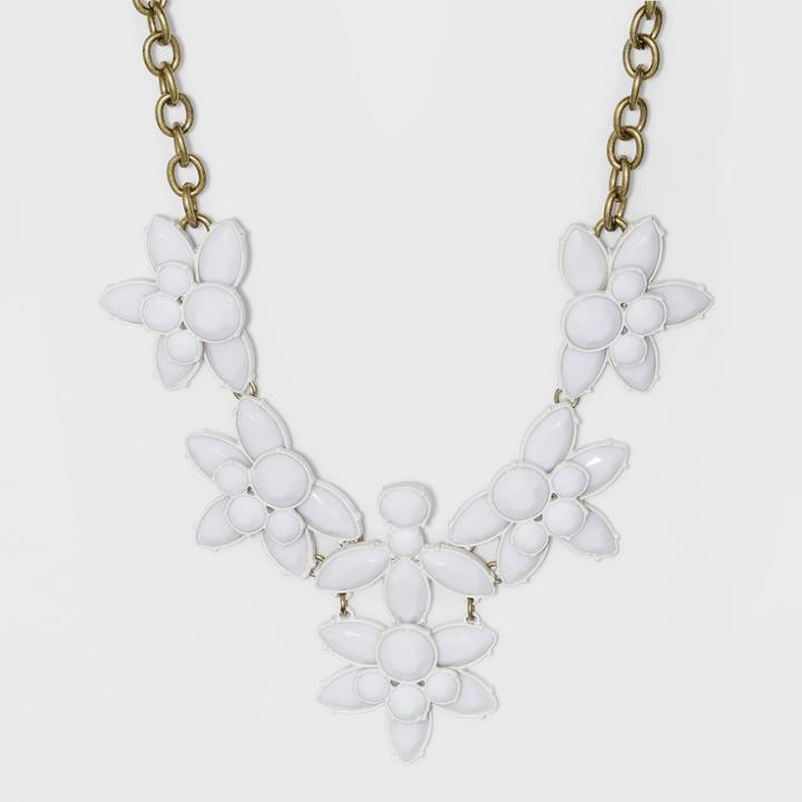 Sugarfix By Baublebar Floral Statement Necklace - White, Girl's