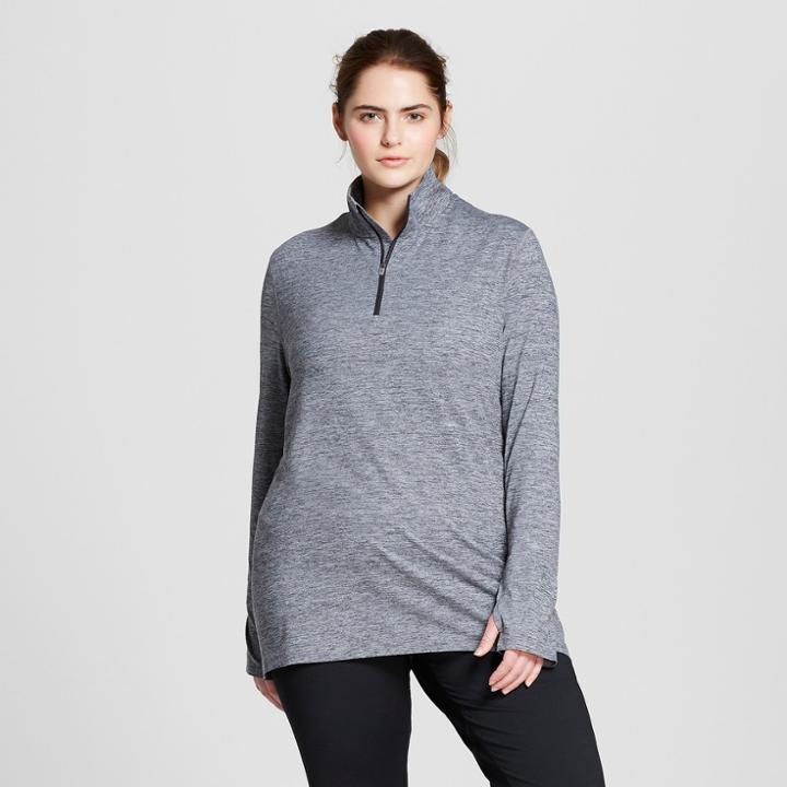 Women's Plus-size 1/2 Zip Pullover - C9 Champion Dark Heather Gray