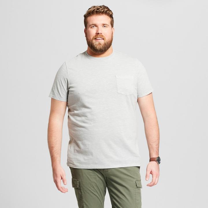Men's Big & Tall Standard Fit Short Sleeve Crew Neck T-shirt - Goodfellow & Co Masonry Gray