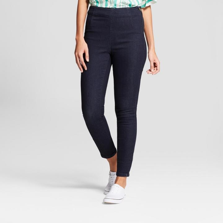 Women's High-rise Skinny Ankle Pants - A New Day Dark Denim
