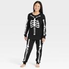 Women's Halloween Skeletons Matching Family Pajama Set - Hyde & Eek! Boutique Black