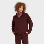 Women's Quarter Zip Sweatshirt - A New Day Burgundy