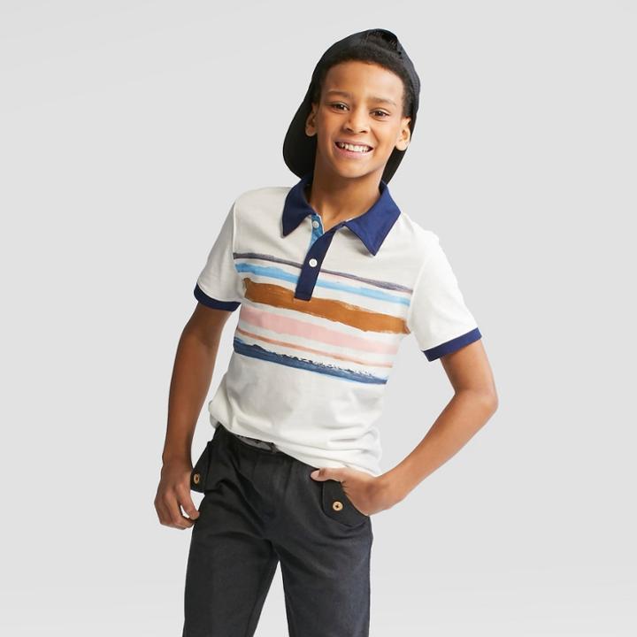 Boys' Short Sleeve Slub Jersey Polo Shirt - Cat & Jack White