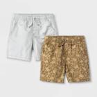 Toddler Boys' 2pk Woven Pull-on Shorts - Cat & Jack Brown/gray