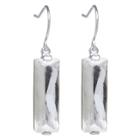 Target Silver Plated Brass Rectangular Clear Crystal Drop Earrings, Women's,