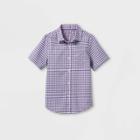 Boys' Woven Short Sleeve Button-down Shirt - Cat & Jack Purple