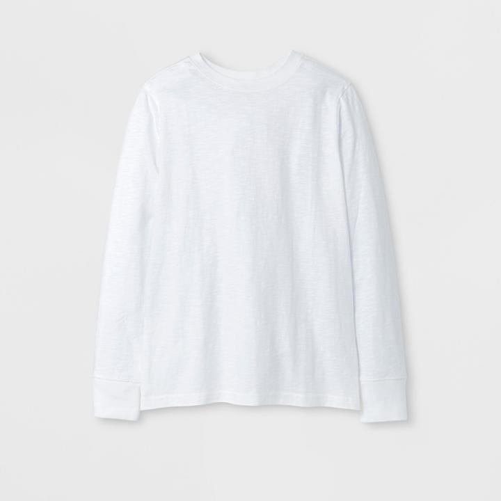 Boys' Classic Long Sleeve T-shirt - Cat & Jack White