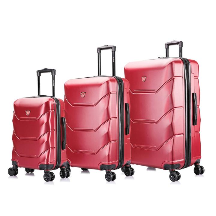 Dukap Zonix Lightweight 3pc Hardside Luggage Set - Wine, Red