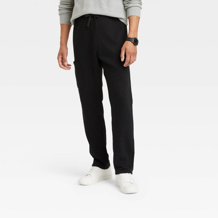 Men's Tapered Ultra Soft Fleece Pants - Goodfellow & Co Black