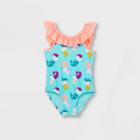 Toddler Girls' Mermicorn Print One Piece Swimsuit - Cat & Jack Turquoise