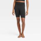 Women's Seamless Ribbed Bike Shorts - All In Motion Black