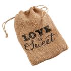 Kate Aspen 12ct Love Is Sweet Burlap Drawstring Favor Bag, Brown