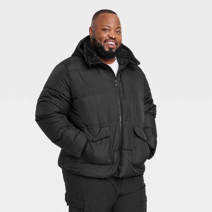 Men's Big Heavy Puffer Jacket - All In Motion Black