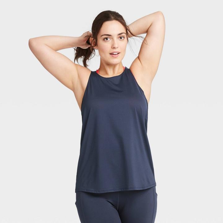 Women's Shadow Striped Tank Top - All In Motion Navy Xs, Women's, Blue