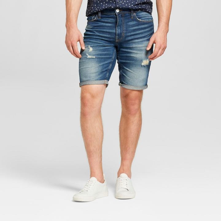 Men's 10.5 Slim Fit Denim Shorts - Goodfellow & Co Medium Vintage