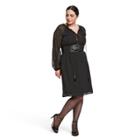 Women's Plus Size Sequin Long Sleeve Round Neck Dress - Altuzarra For Target Black 1x, Women's,