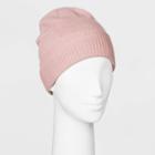 Women's Fine Gauge Knit Beanie - A New Day Pink