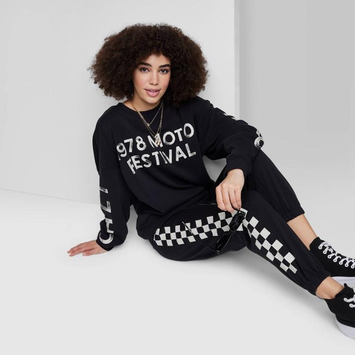 Women's Ascot + Hart Moto Festival Graphic Pullover - Black Xxs