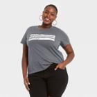 Grayson Threads Women's Plus Size We Rise By Lifting Others Up Short Sleeve Graphic T-shirt - Charcoal Gray