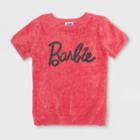 Girls' Barbie Short Sleeve Sweater - Pink