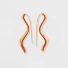 Squiggly Linear Earrings - A New Day Rust, Red