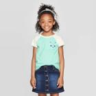 Girls' Short Sleeve Cat Print T-shirt - Cat & Jack Green