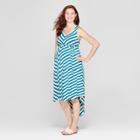 Maternity Striped Sleeveless Dress - Isabel Maternity By Ingrid & Isabel Baltic Teal/white